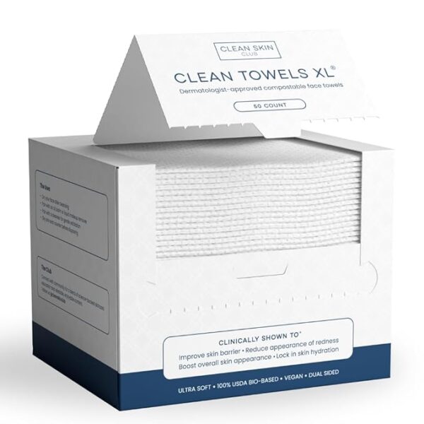 Clean Towels XL™, 100% USDA Biobased Face Towel, Disposable Face Towelette,