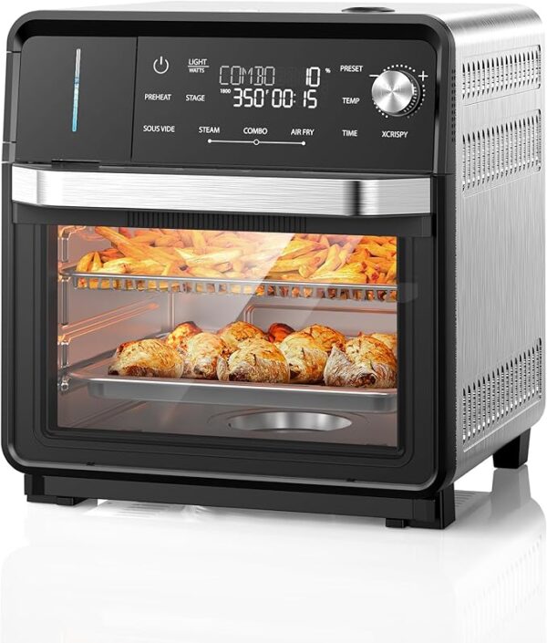 Nuwave Combi Steam Oven, 16Qt All-in-One Stainless Steel Multi-Cooker: Air Fry, Toast, Steam, - Image 4